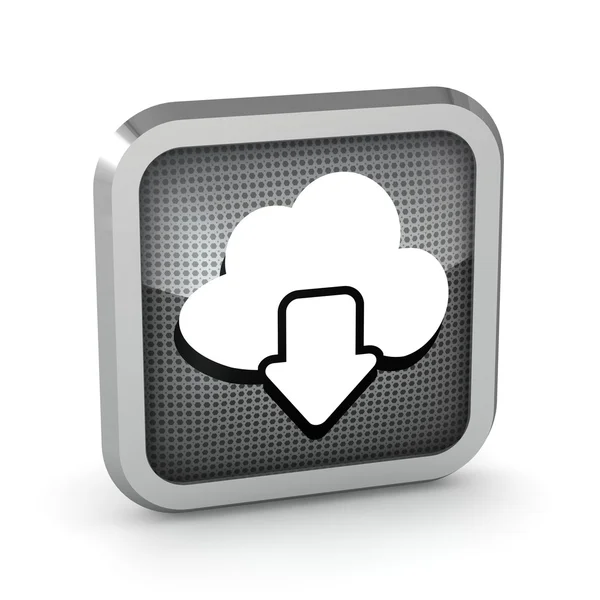 Descargar del icono metálico de la nube sobre un fondo blanco —  Fotos de Stock
