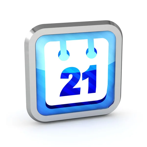3d blu a strisce icona della data su uno sfondo bianco — Foto Stock