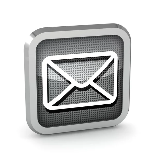 Metallisches Mail-Symbol isoliert auf weißem Hintergrund — Stockfoto