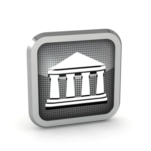 Icona della banca nera su sfondo bianco — Foto Stock