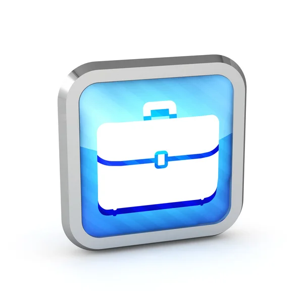 Blue striped briefcase icon on a white background — Stock Photo, Image