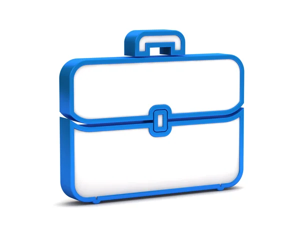 Blue briefcase icon on a white background — Stock Photo, Image