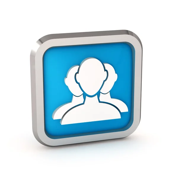 Blue user group web icon on a white background — Stock Photo, Image