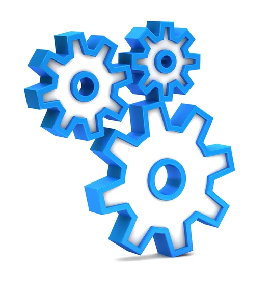 Blue icon with gears on a white background — Stock Photo, Image