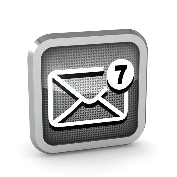 Mail icon with seven unread messages on a white background — Stock Photo, Image