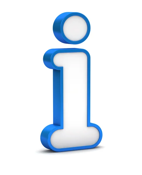 Blue glossy info icon button on a white background — Stock Photo, Image