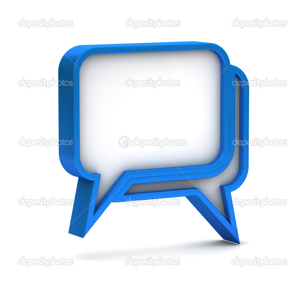 Blue dialog icon on a white background