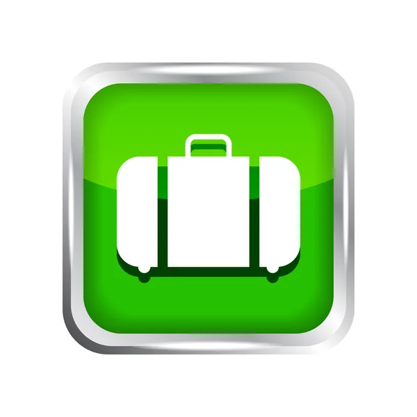 Groene Bagage pictogram op een witte achtergrond — Stockvector