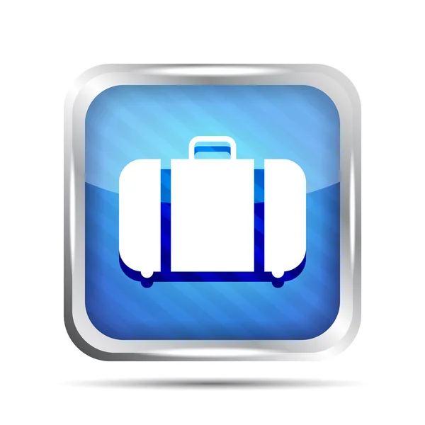 Blue striped baggage icon on a white background — Stock Vector