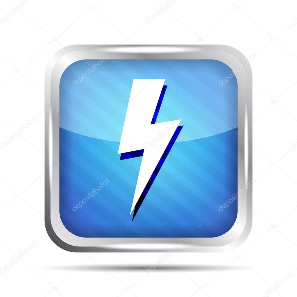 blue lightning icon on a white background
