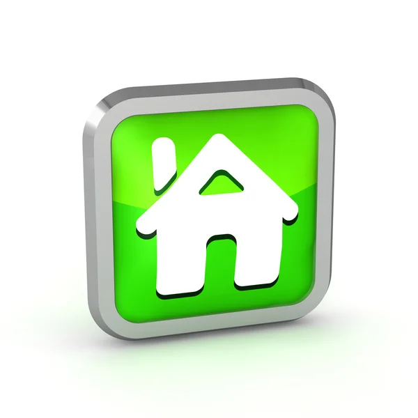 Иконка зеленого дома на белом фоне — стоковое фото