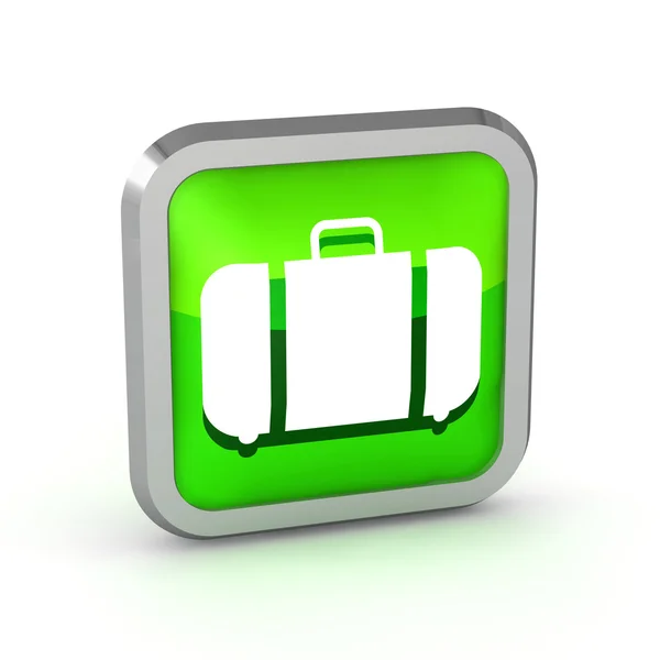 Green baggage icon on a white background — Stock Photo, Image