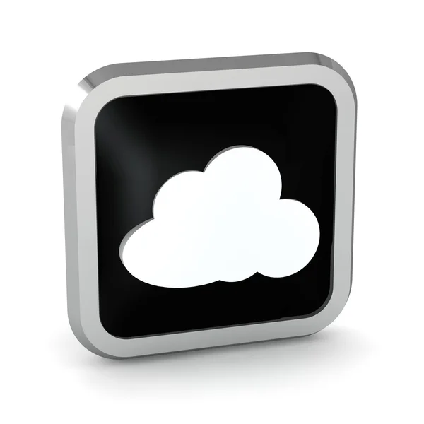 Beyaz zemin üzerine siyah bulut simgesi — Stok fotoğraf
