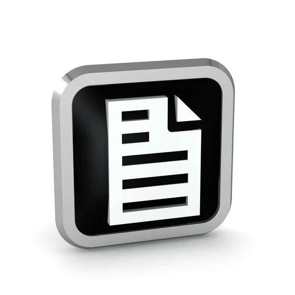 Black page icon on a white background — Stock Photo, Image