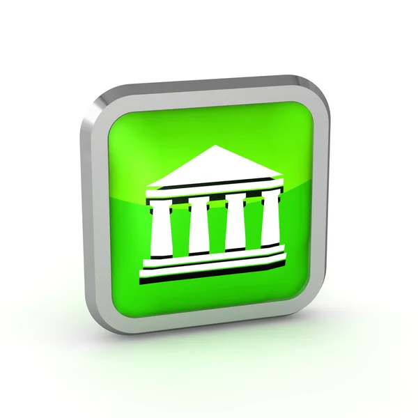 Fehér alapon zöld bank ikon — Stock Fotó