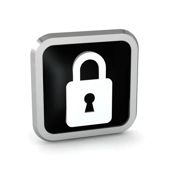 Black lock icon on a white background — Stock Photo, Image