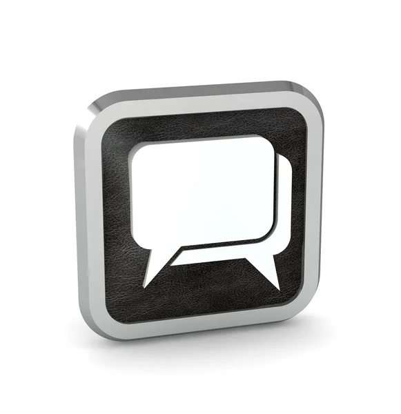 Black dialog icon on a white background — Stock Photo, Image