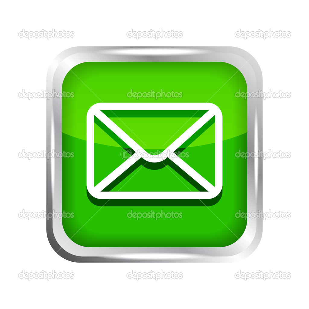 green mail icon isolated on white background