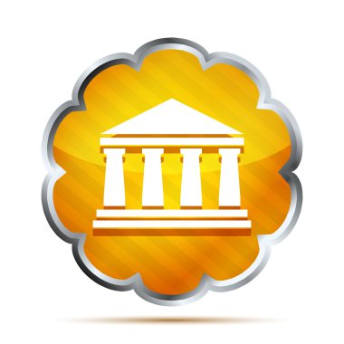 Beyaz bir arka planda turuncu banka simgesi