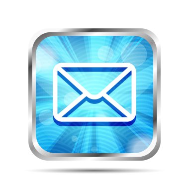 blauwe postpictogram geïsoleerd op witte achtergrond