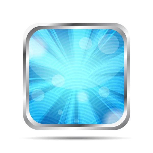 Icono azul brillante con rayos sobre un fondo blanco — Vector de stock