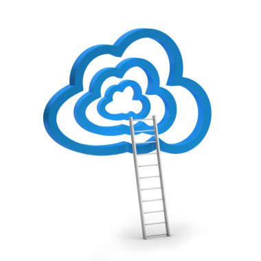 Mavi bulutlar ve merdiven