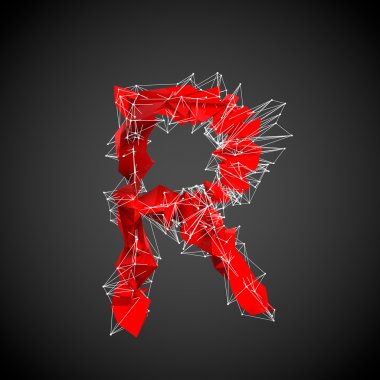 Mektubun modern kırmızı üçgen şekil