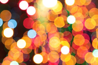 Renkli Noel ışıkları bokeh arka plan