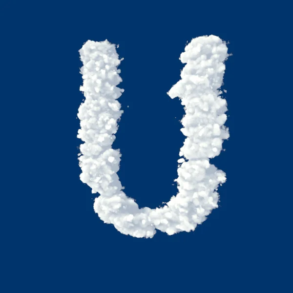 Nuvens em forma de letra U em um fundo azul — Fotografia de Stock