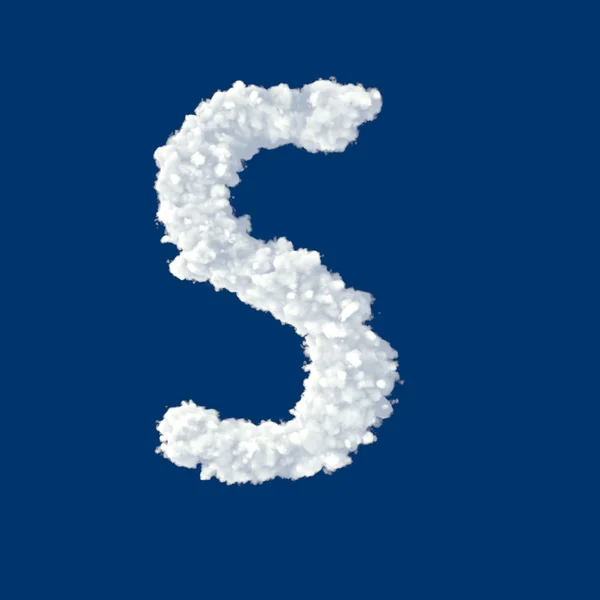 Clouds in shape of letter S on a blue background — Stock Photo, Image