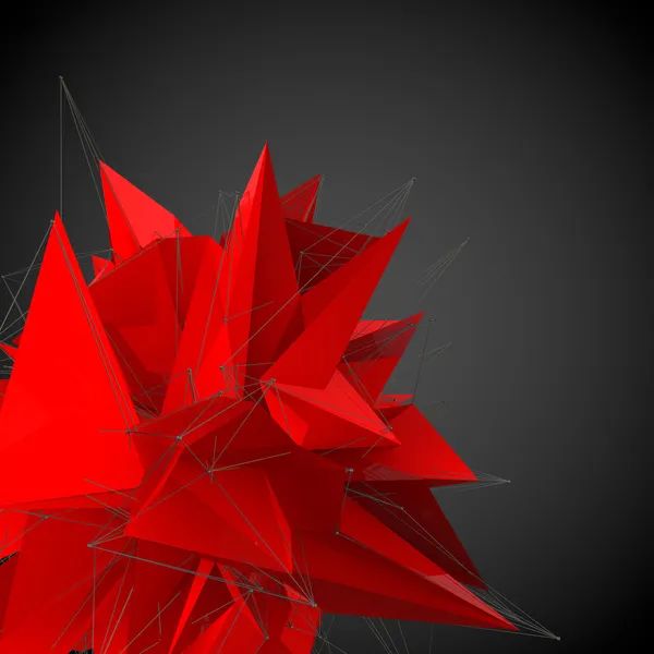 Абстрактная красная современная треугольная форма — стоковое фото