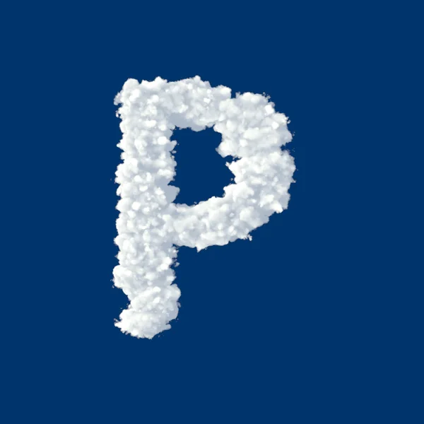 Nuvens em forma de letra P em um fundo azul — Fotografia de Stock