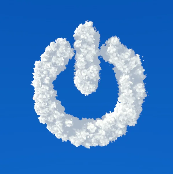 Nubes en forma de icono de botón de encendido —  Fotos de Stock
