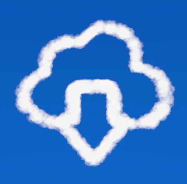 White downloads arrow from cloud icon — Stock Photo, Image