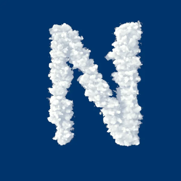 Clouds in shape of letter N on a blue background — Stock Photo, Image