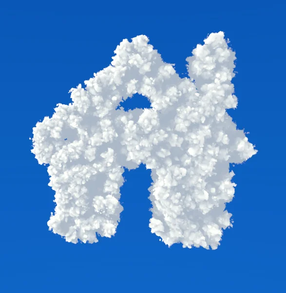 Хмари у формі домашньої піктограми — стокове фото