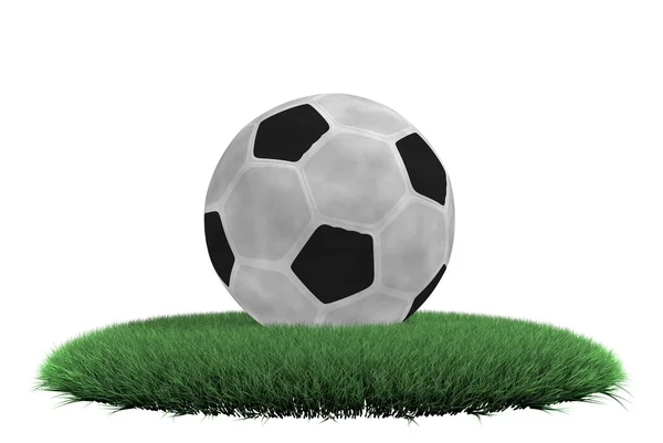 Voetbal op het gras — Stockfoto
