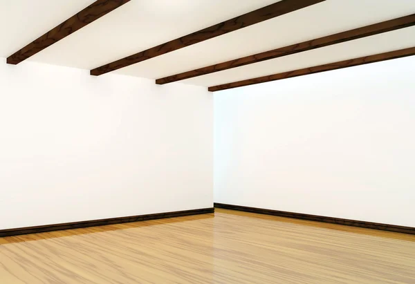 Prázdný interiéru s dřevěnou podlahou — Stock fotografie