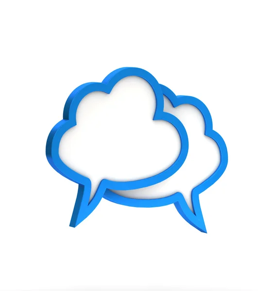 Blue cloudy dialog icon — Stock Photo, Image