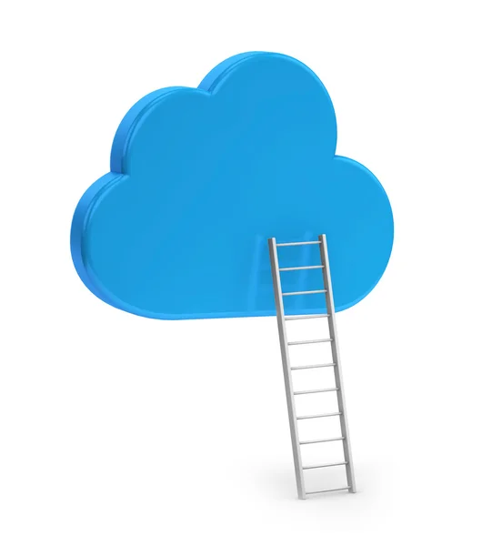 Blue cloud and ladder — Stock Photo, Image