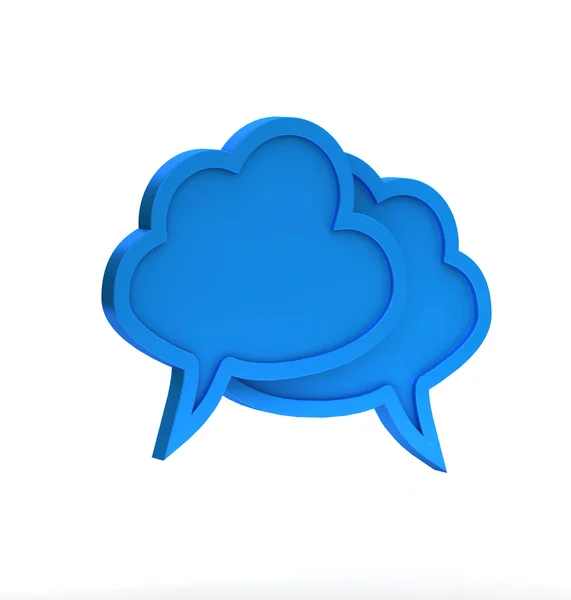 Blue cloudy dialog icon on a white background — Stock Photo, Image