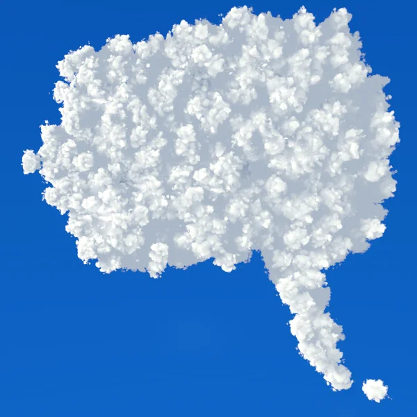 Clouds in shape of speech bubble on a blue background — Stock Photo, Image