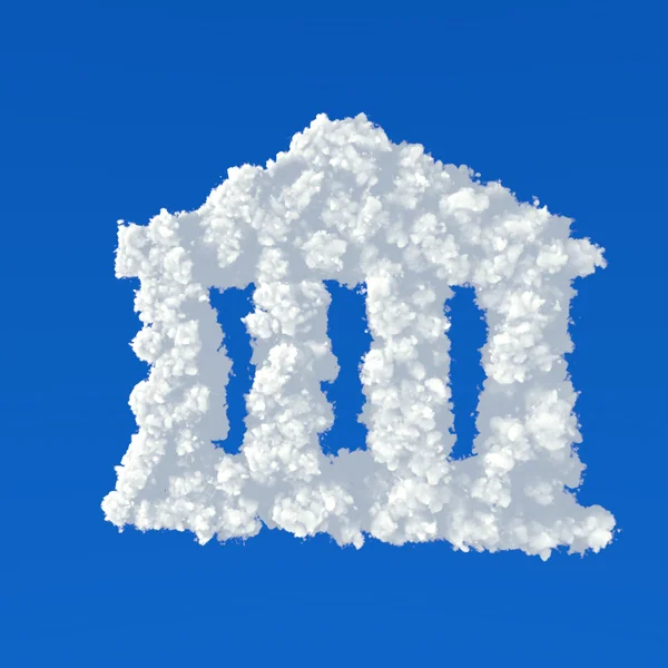 Wolken in de vorm van bank pictogram — Stockfoto