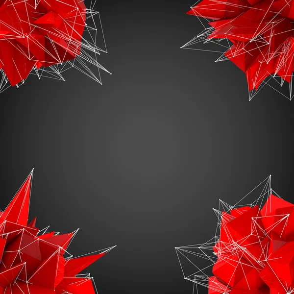Quadro triangular moderno vermelho abstrato — Fotografia de Stock