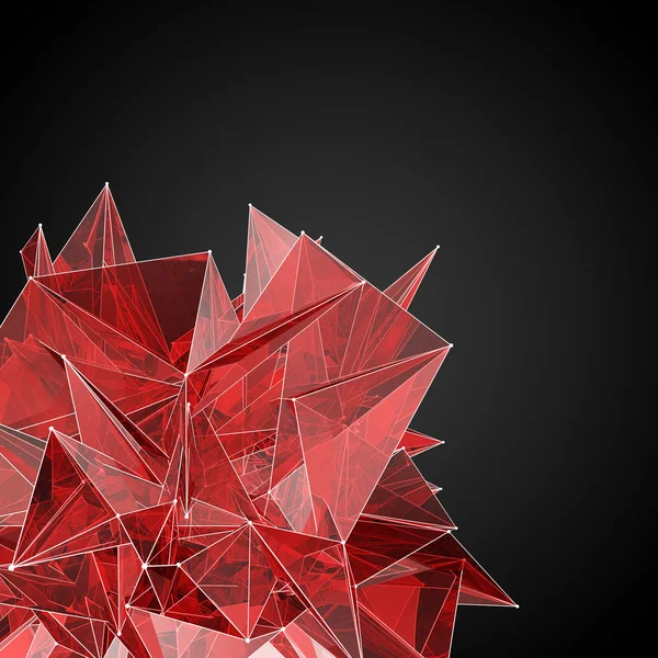 Abstract red glass modern triangular shape — Stock Photo, Image