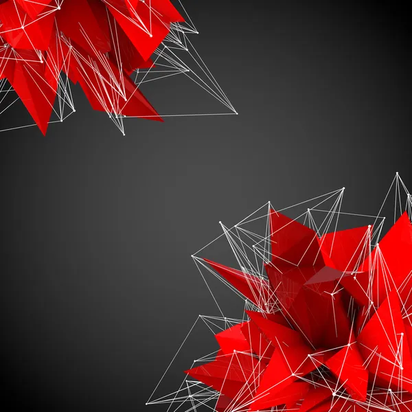 Abstract red modern shapes on a black background — Stock Photo, Image