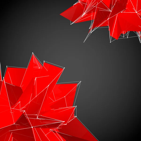 抽象的な赤モダンな三角測量図形 — ストック写真