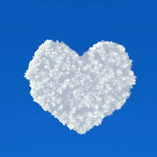 Clouds in shape of heart on a blue background — Stock Photo, Image
