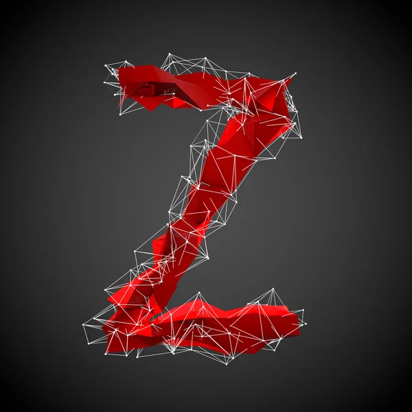 Red modern triangular shape of letter — Stock Photo, Image