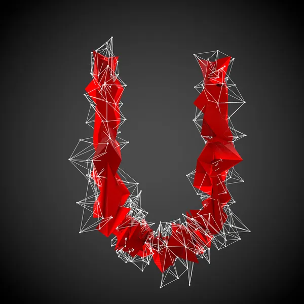 Red modern triangular shape of letter — Stock Photo, Image